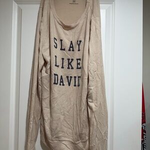 Beige Graphic Sweatshirt